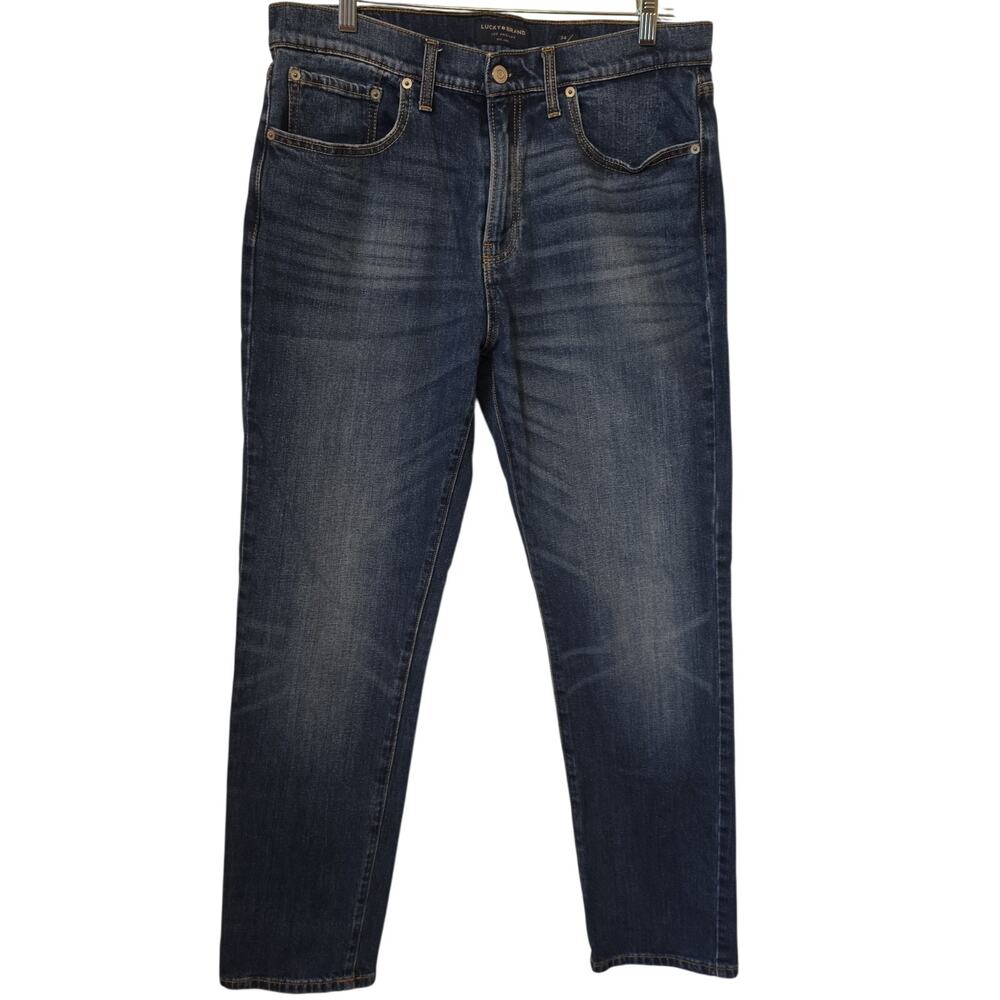 Lucky Brand 223 Straight Jeans Men's 34x32 Blue Dark Wash Classic Denim Pants
